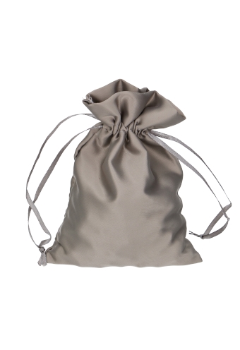 Luxe Satijn Zakjes Mat Taupe Met Koord Klein 9x12cm 10stuks