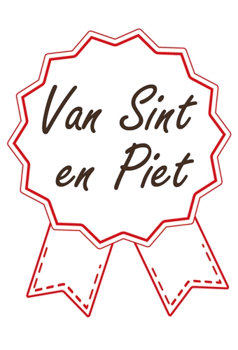 Etiketten Cadeauzegel Van Sint en Piet 4x5cm 500stuks OP IS OP