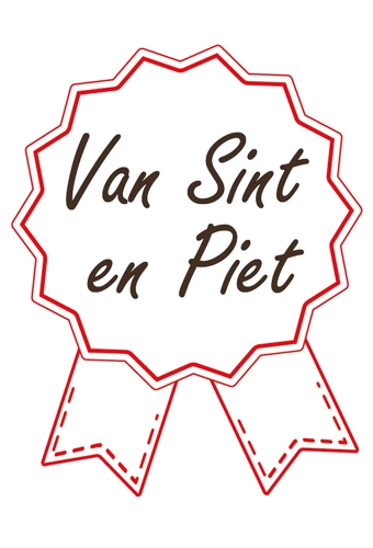 Etiketten Sint Cadeauzegel Van Sint en Piet 4x5cm 500stuks OP IS OP