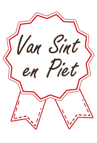 Etiketten Cadeauzegel Van Sint en Piet 4x5cm 500stuks Krabbendam Kadoverpakking