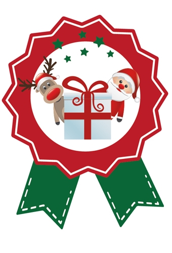 Etiketten Cadeauzegel Kerst Kerstman & Ree 4x5cm 500stuks Etiketten Cadeauzegel Kerst Kerstman & Ree 4x5cm 500stuks