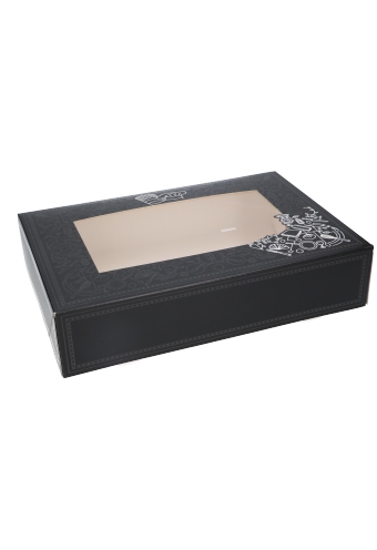 Cateringdoos Pico Black & Venster 36x25x8cm 100stuks op is op Cateringdoos Pico Black & Venster 36x25x8cm 100stuks op is op