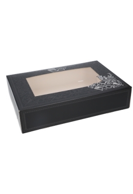 Cateringdoos Pico Black & Venster 36x25x8cm 100stuks op is op Cateringdoos Pico Black & Venster 36x25x8cm 100stuks op is op