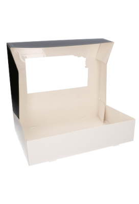 Cateringdoos Pico Black & Venster 36x25x8cm 100stuks op is op Cateringdoos Pico Black & Venster 36x25x8cm 100stuks op is op