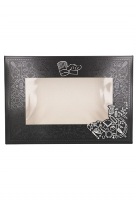 Cateringdoos Pico Black & Venster 36x25x8cm 100stuks op is op Cateringdoos Pico Black & Venster 36x25x8cm 100stuks op is op