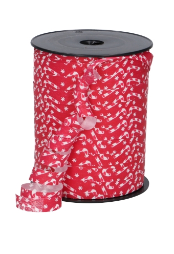 Kerst Krullint Christmas Candy Red 10mm x 250 meter