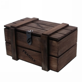 Geschenkverpakking Houten Kistje Fragile Bruin 19x11.5x11cm 8st