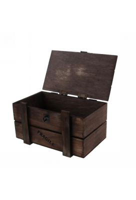 Geschenkverpakking Houten Kistje Fragile Bruin 19x11.5x11cm 8st