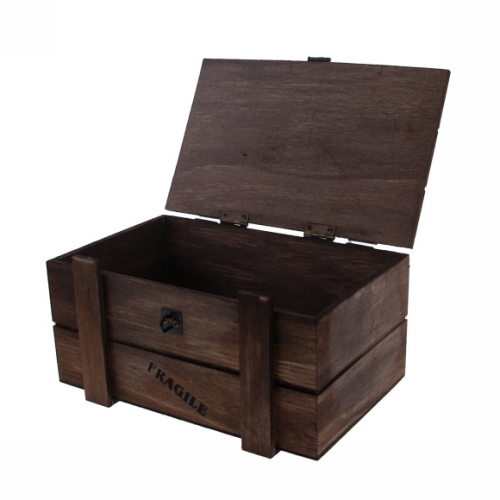Geschenkverpakking Houten Kistje Fragile Bruin 21x13x11cm 8st