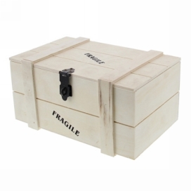 Kadoverpakking Houten Kistje Fragile naturel 13x21x11cm 8stuks