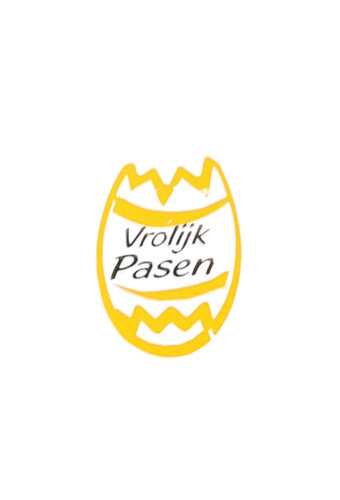 Etiketten Pasen Vrolijk Pasen Eitje 3.3x2.5cm 500stuks