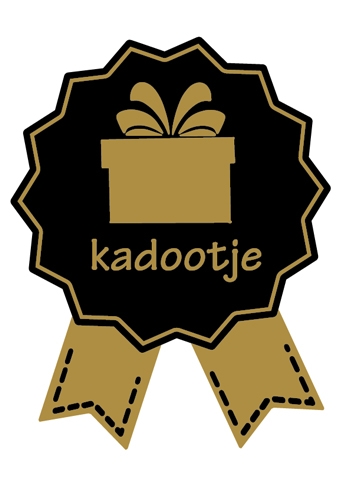 Etiketten Cadeauzegel Kadootje Black & Gold 4x5cm 500stuks