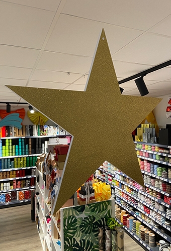 Decoratie Grote Etalage Gold Star Groot 55cm 1 stuk