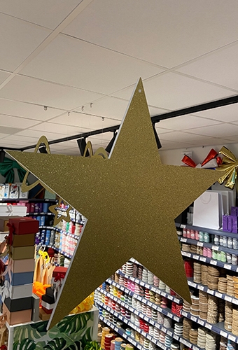 Decoratie Grote Etalage Gold Star Groot 55cm 1 stuk