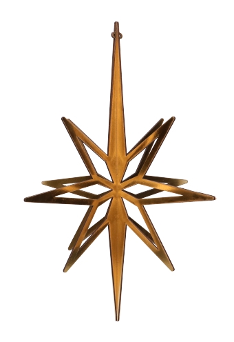 Decoratie Grote Etalage 3D Gold Star Groot 40x48cm 1 stuk