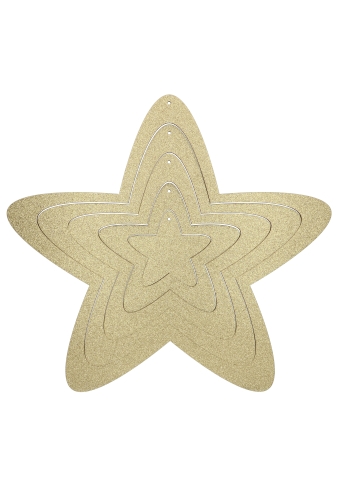 Decoratie Mobiel Stars Gold Etalage van klein naar groot 5stuks