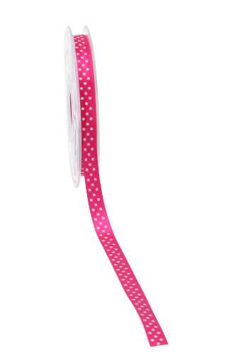 Cadeaulint Satijn Dots Fuchsia 10mm x 20 meter