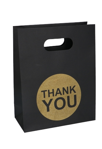 Geschenktasjes Met Handgreep Mocona Thank You Zwart 19x9x24.5cm 12st