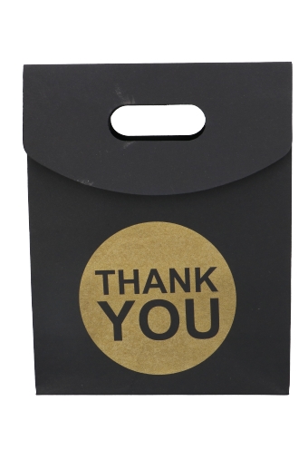 Geschenktasjes Met Handgreep Mocona Thank You Zwart 19x9x24.5cm 12st