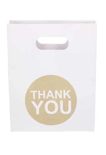 Geschenktasjes Met Handgreep Mocona Thank You Wit 19x9x24.5cm 12stuks