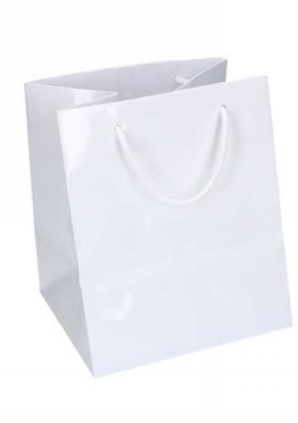 Kadotajes Rome Uni Wit Glanzend Met Koord 25x25x25cm Extra Diep 10st