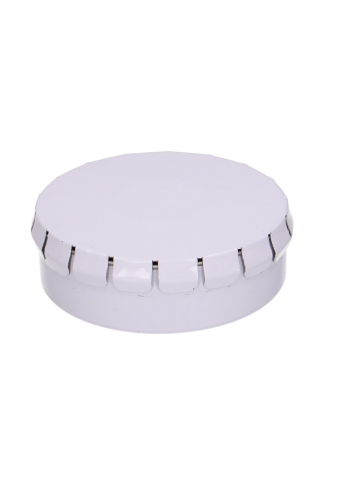 Blikken Wit Blanco Rond met Click Deksel 5.3x1.8cm 48stuks