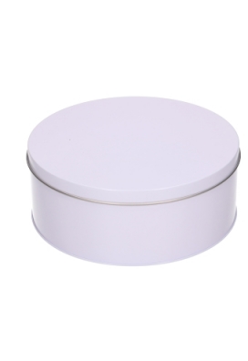 Blikken Wit Blanco Rond r17.9x6cm 12stuks