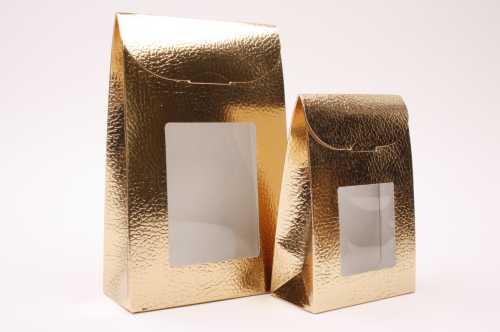 Kadozakje Java Met Sluiting & Venster Lederlook Goud 9x4.5x13cm 10st