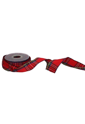 Luxe Kadolint Met IJzerdraad Tartan Schotse Ruit 40mm x 10meter