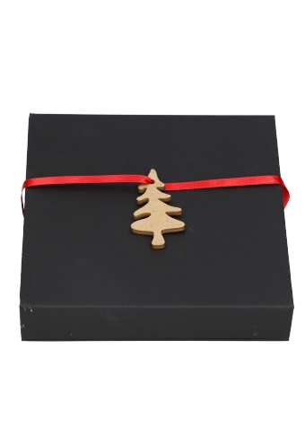 Houten Decoratie Kersttree Goud Hanger 6cm 100stuks