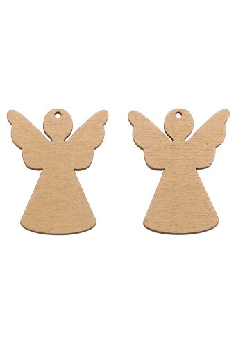 Houten Decoratie Engel Goud Hanger 6cm 100stuks