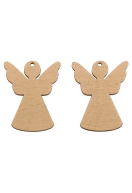 Houten Decoratie Engel Goud Hanger 6cm 100stuks