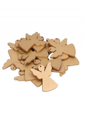 Houten Decoratie Engel Goud Hanger 6cm 100stuks