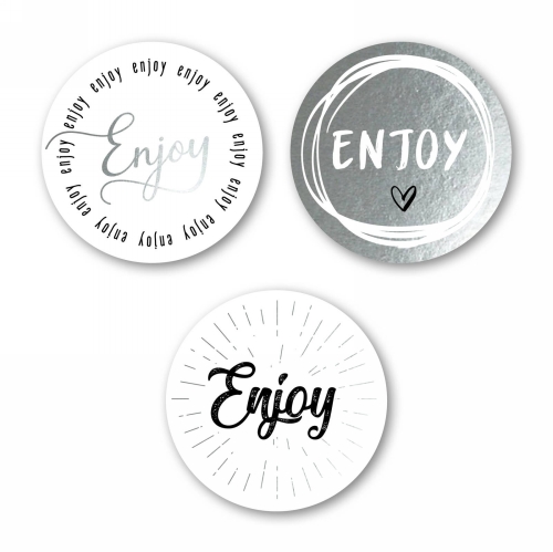 Luxe Etiketten Everyday Enjoy Metallic 4cm 3x 100stuks Luxe Etiketten Everyday Enjoy Metallic 4cm 3x 100stuks