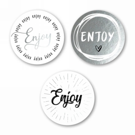 Luxe Etiketten Enjoy Metallic 4cm 3x 100stuks