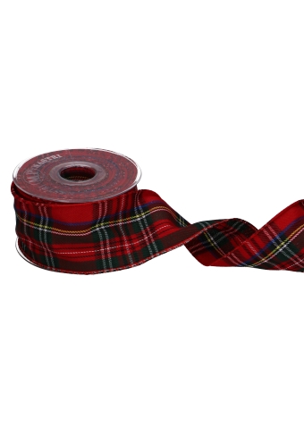 Luxe Kadolint Met IJzerdraad Tartan Schotse Ruit 63mm x 10meter