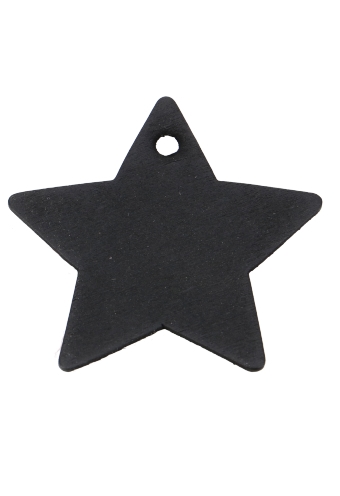 Houten Decoratie Star X-mas Zwart Hanger 6cm 100stuks