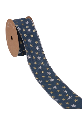 Luxe Kadolint IJzerdraad Blue & Stars Gold  63mm x 10meter