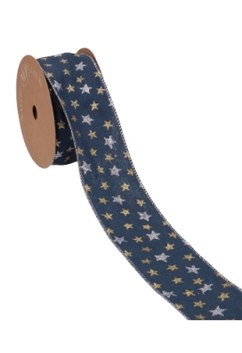 Luxe Kadolint IJzerdraad Blue & Stars Gold  63mm x 10meter