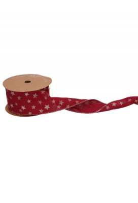 Luxe Kadolint IJzerdraad Red & Stars Gold  63mm x 10meter
