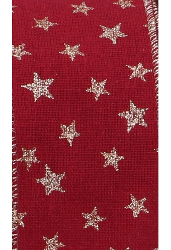 Luxe Kadolint IJzerdraad Red & Stars Gold  63mm x 10meter