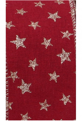 Luxe Kadolint IJzerdraad Red & Stars Gold  63mm x 10meter