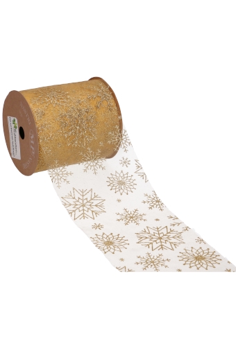 Luxe Organza lint Goud Snow Glitter 100mm x 20 meter OP IS OP