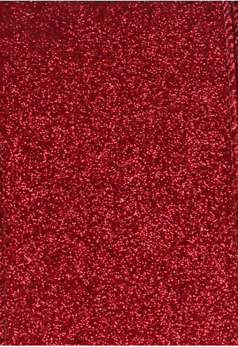 Luxe Kadolint Rood Glitter Met IJzerdraad 63mm x 10 meter OP IS OP