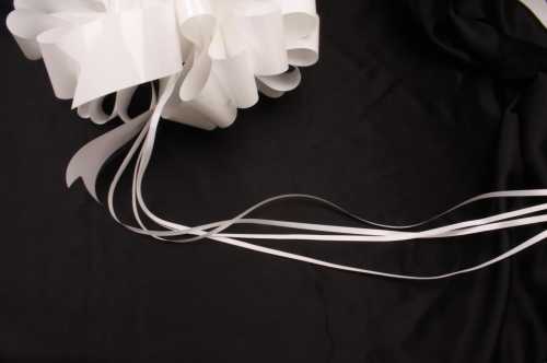 Strik Lak Wit Met Twee Dubbele Strik doosnee 30 cm lint 6.8cm