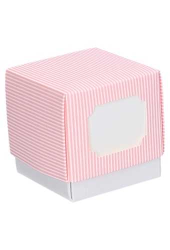 Kado Uitklapdoosje Fleur Roze & Naam Venster 300gram 7x7x7cm 10stuks