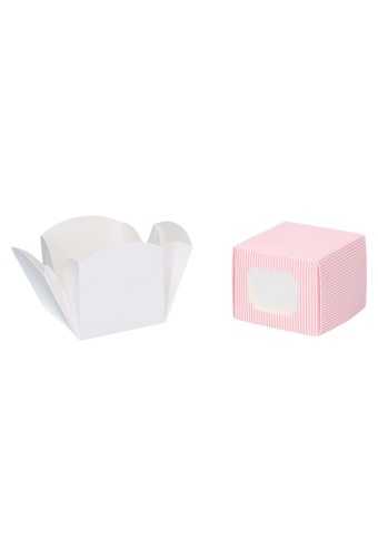 Kado Uitklapdoosje Fleur Roze & Naam Venster 300gram 7x7x7cm 10stuks