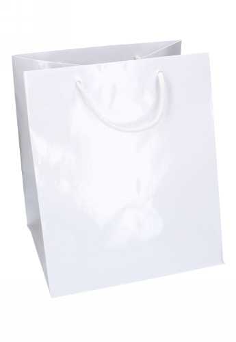 Kadotajes Rome Uni Wit Glanzend Met Koord 25x23x30cm Extra Diep 10st Kadotajes Rome Uni Wit Glanzend Met Koord 25x23x30cm Extra Diep 10st