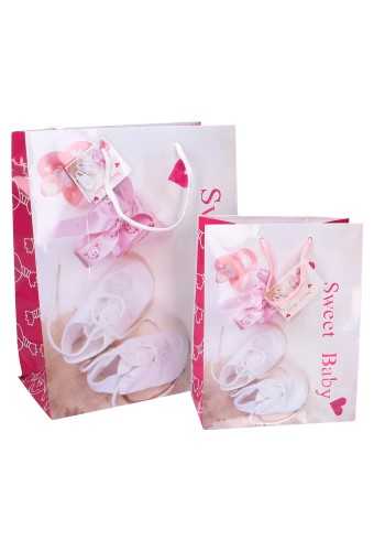 Kadotasjes Kind Medium Sweet Baby Schoentje Roze 26.5x32.5x13.5cm 12st