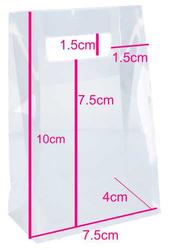 Kadotasjes Dolo Transparant 150my Klein 7.5x4x10cm 25stuks